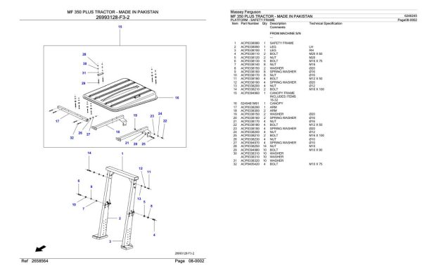 Massey Ferguson MF 350 PluS Tractor Parts Catalog 6246245 1