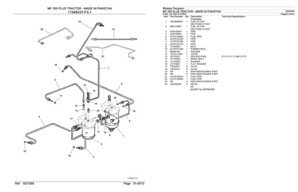 Massey Ferguson MF 350 PluS Tractor Parts Catalog 6246245 2