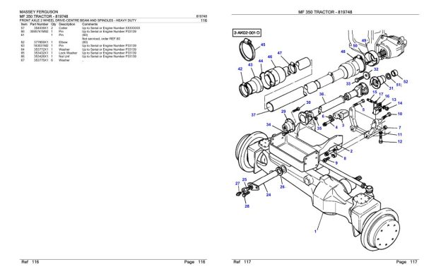 Massey Ferguson MF 350 Tractor Parts Catalog 819748 2