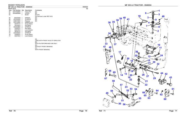 Massey Ferguson MF 353 Tractor Parts Catalog 3540034 2