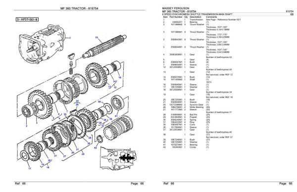 Massey Ferguson MF 360 Tractor Parts Catalog 819754 1