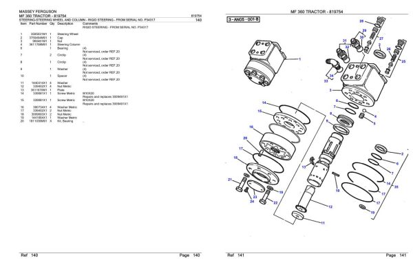 Massey Ferguson MF 360 Tractor Parts Catalog 819754 2