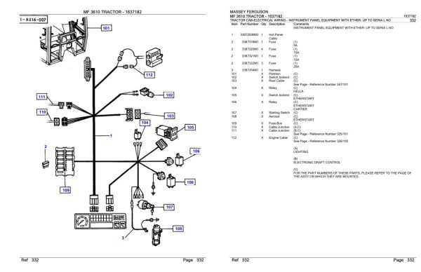 Massey Ferguson MF 3610 Tractor Parts Catalog 1637182 1