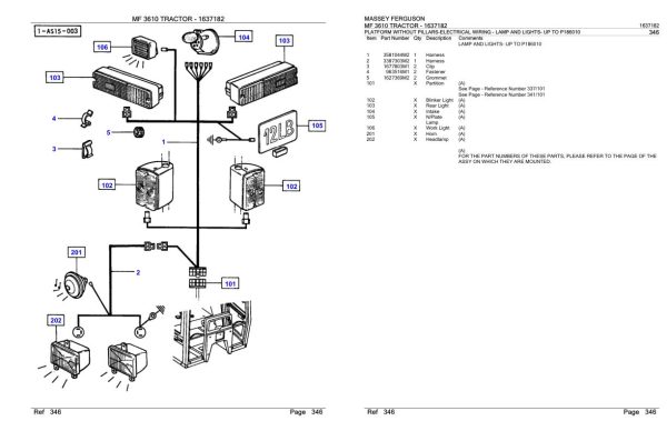 Massey Ferguson MF 3610 Tractor Parts Catalog 1637182 2