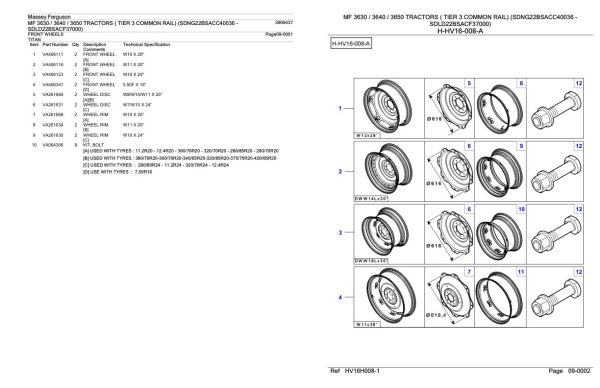 Massey Ferguson MF 3630 3640 3650 Tractor Parts Catalog 3906437 1