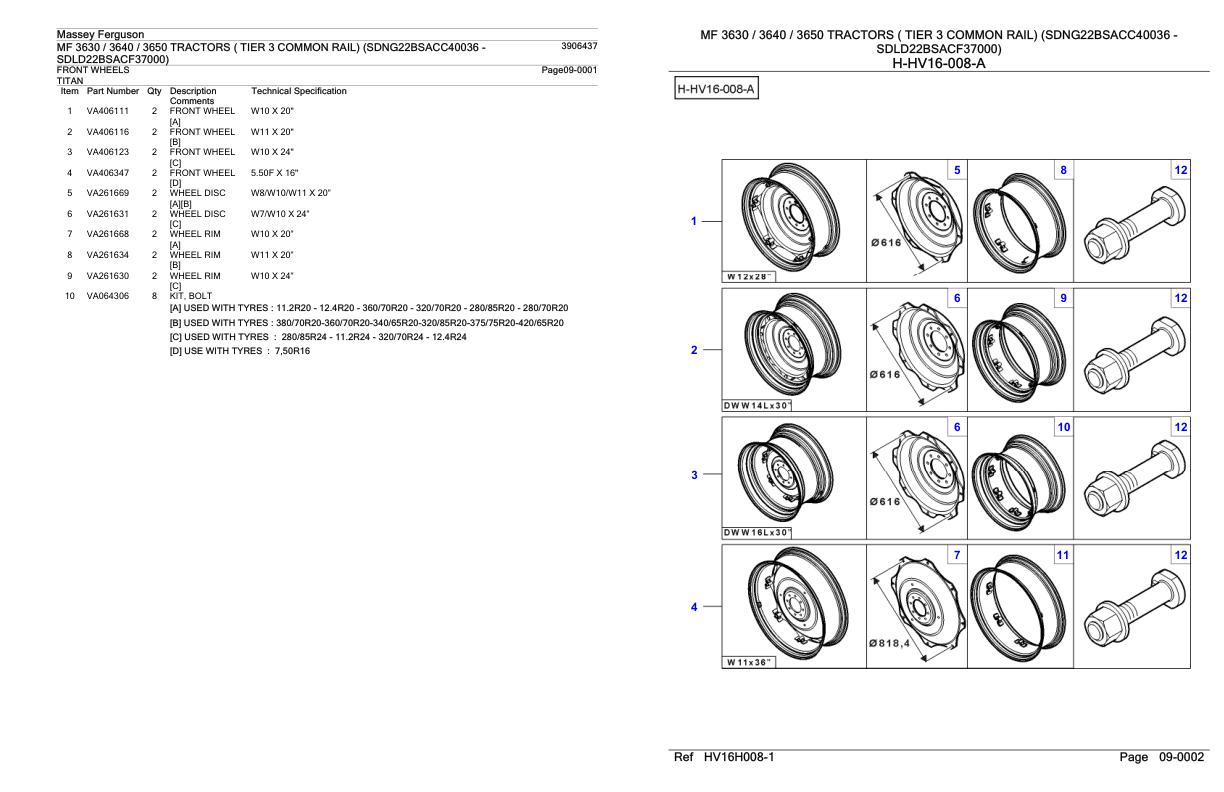 Massey Ferguson MF 3630 3640 3650 Tractor Parts Catalog 3906437 1