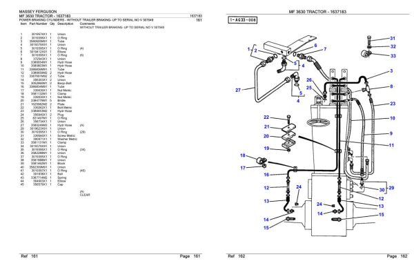 Massey Ferguson MF 3630 Tractor Parts Catalog 1637183 1