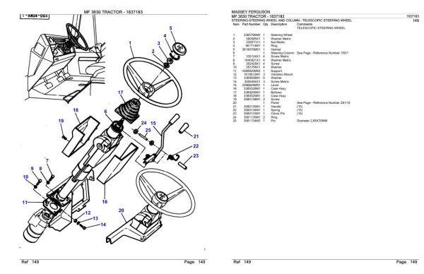 Massey Ferguson MF 3630 Tractor Parts Catalog 1637183 2