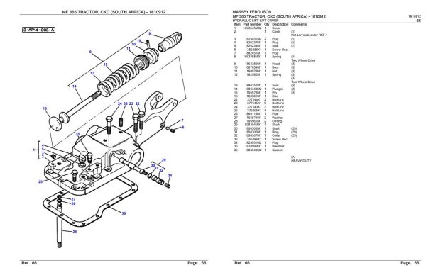 Massey Ferguson MF 365 Tractor Parts Catalog 1810912 1