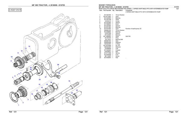 Massey Ferguson MF 365 Tractor Parts Catalog 819755 1