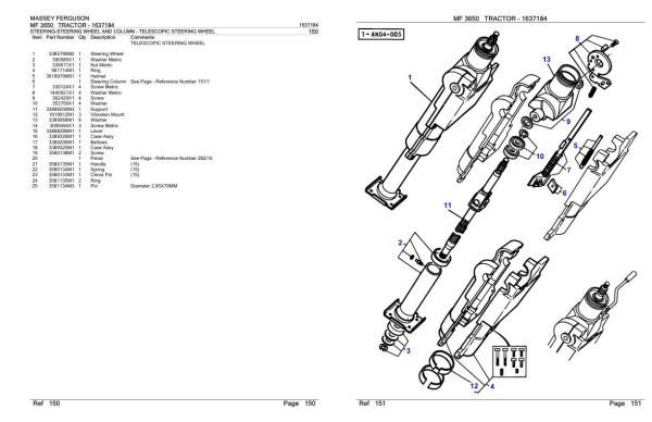 Massey Ferguson MF 3650 Tractor Parts Catalog 1637184 2
