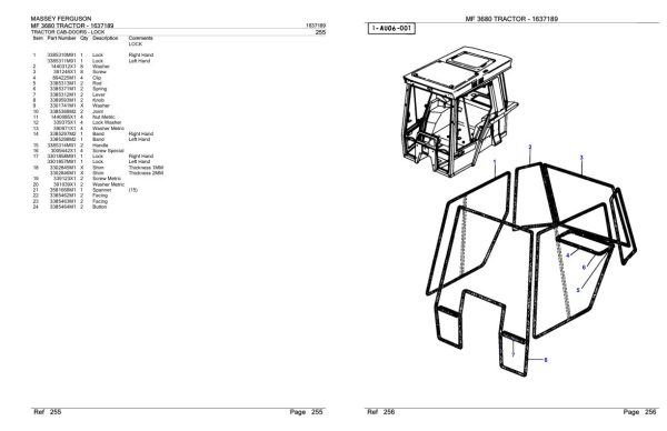 Massey Ferguson MF 3680 Tractor Parts Catalog 1637189 2