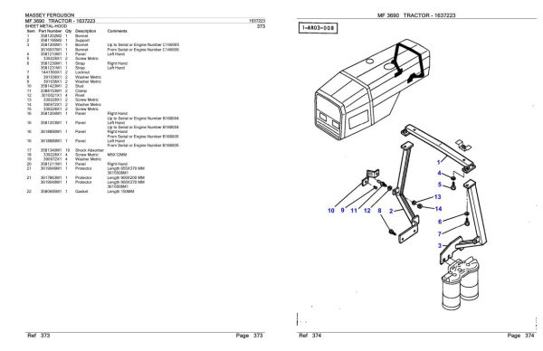 Massey Ferguson MF 3690 Tractor Parts Catalog 1637223 2