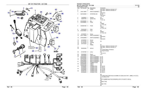 Massey Ferguson MF 373 Tractor Parts Catalog 3311358 2