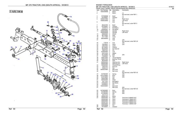 Massey Ferguson MF 375 Tractor Parts Catalog 1810913 1