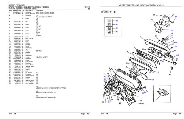 Massey Ferguson MF 375 Tractor Parts Catalog 1810913 2