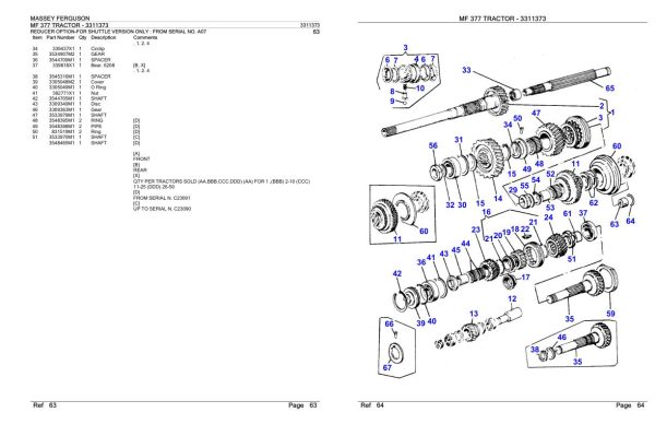 Massey Ferguson MF 377 Tractor Parts Catalog 3311373 1