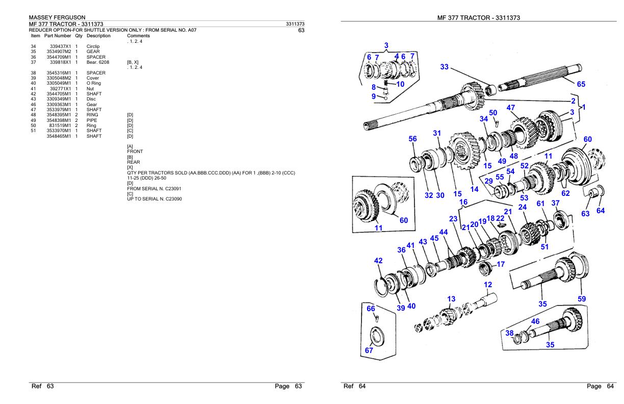 Massey Ferguson MF 377 Tractor Parts Catalog 3311373 1