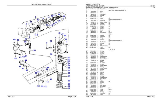 Massey Ferguson MF 377 Tractor Parts Catalog 3311373 2