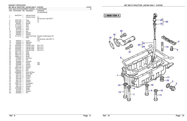 Massey Ferguson MF 382 N Tractor Parts Catalog 819792 2