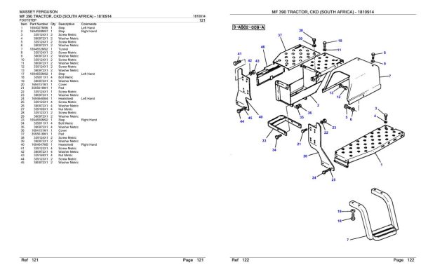 Massey Ferguson MF 390 Tractor Parts Catalog 1810914 1