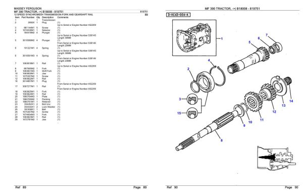 Massey Ferguson MF 390 Tractor Parts Catalog 819751 2