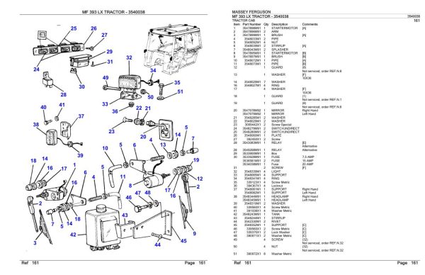 Massey Ferguson MF 393 Tractor Parts Catalog 3540038 1