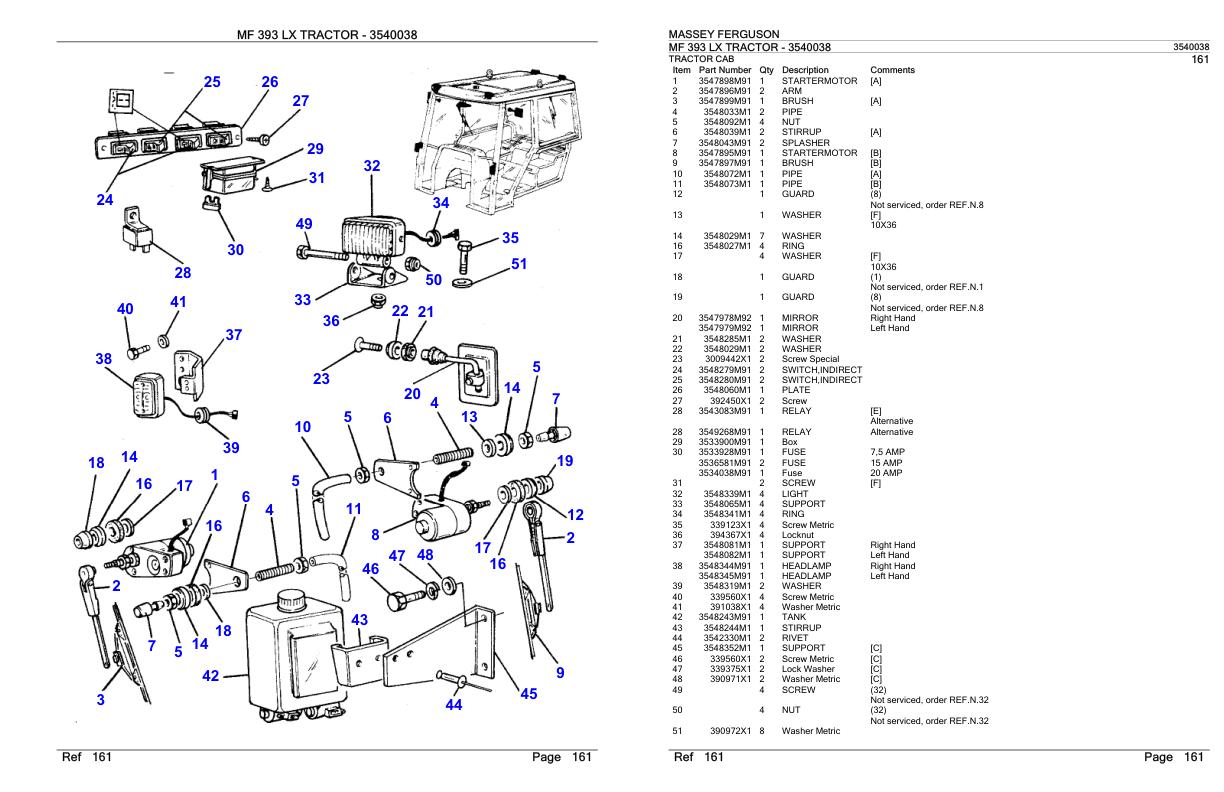 Massey Ferguson MF 393 Tractor Parts Catalog 3540038 1