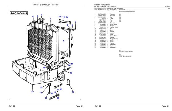 Massey Ferguson MF 394 C Crawler Parts Catalog 3311689 1