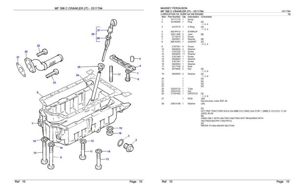Massey Ferguson MF 396 C Crawler IT Parts Catalog 3311794 2