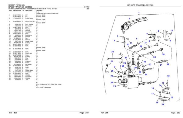 Massey Ferguson MF 397 T Tractor Parts Catalog 3311729 1