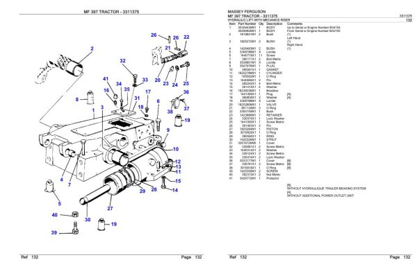Massey Ferguson MF 397 Tractor Parts Catalog 3311375 2