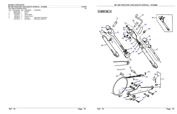Massey Ferguson MF 399 Tractor Parts Catalog 1810988 1