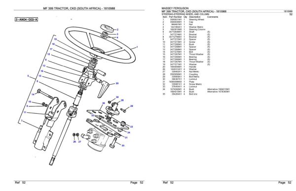 Massey Ferguson MF 399 Tractor Parts Catalog 1810988 2