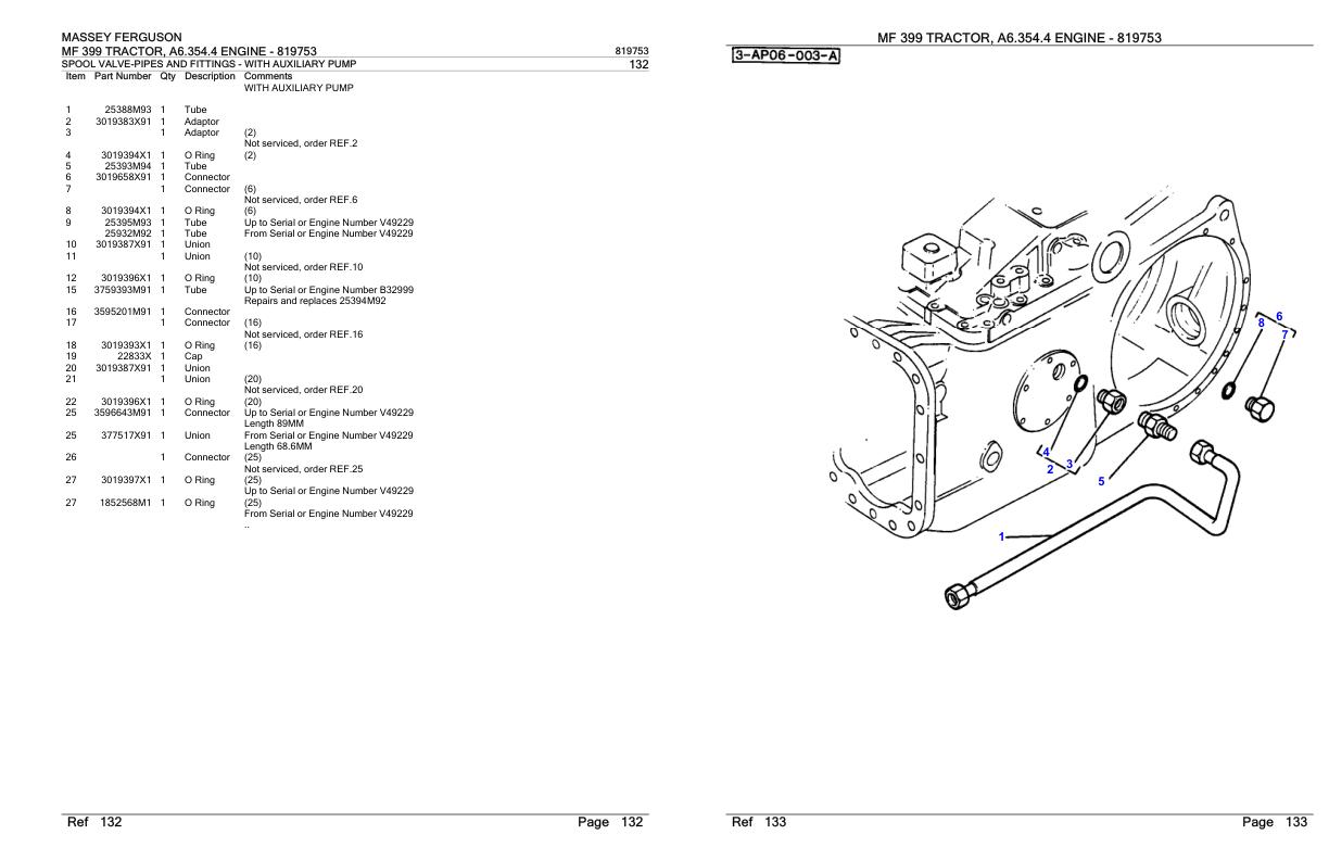 Massey Ferguson MF 399 Tractor Parts Catalog 819753 1