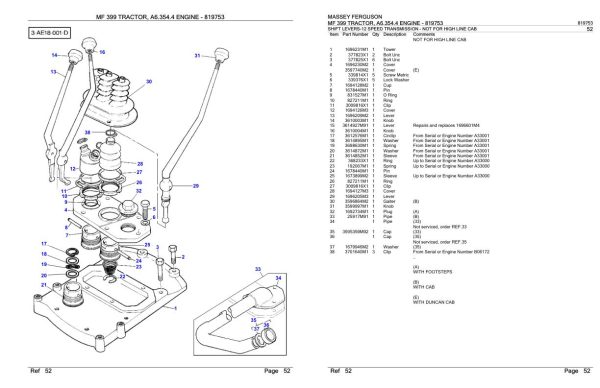 Massey Ferguson MF 399 Tractor Parts Catalog 819753 2