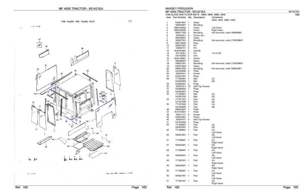 Massey Ferguson MF 4000 Tractor Parts Catalog 651421EA 1