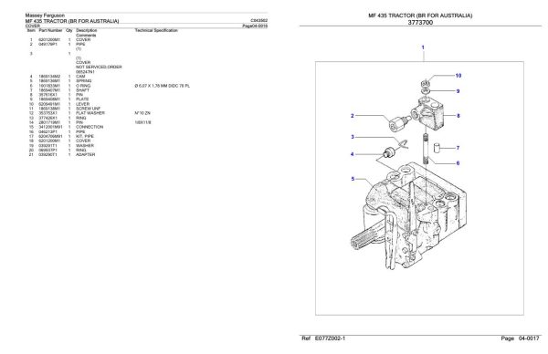 Massey Ferguson MF 435 Tractor Parts Catalog C043502 2