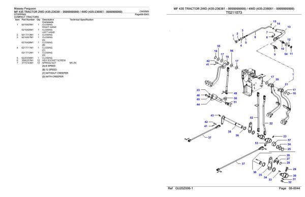 Massey Ferguson MF 435 Tractor Parts Catalog C043505 2