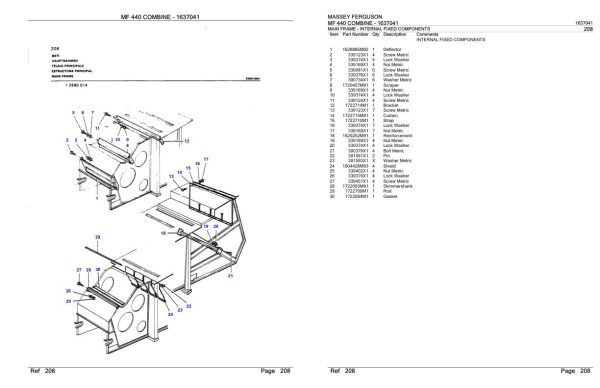 Massey Ferguson MF 440 Combine Parts Catalog 1637041 2