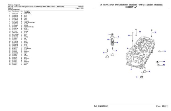 Massey Ferguson MF 445 Tractor Parts Catalog C044502 2