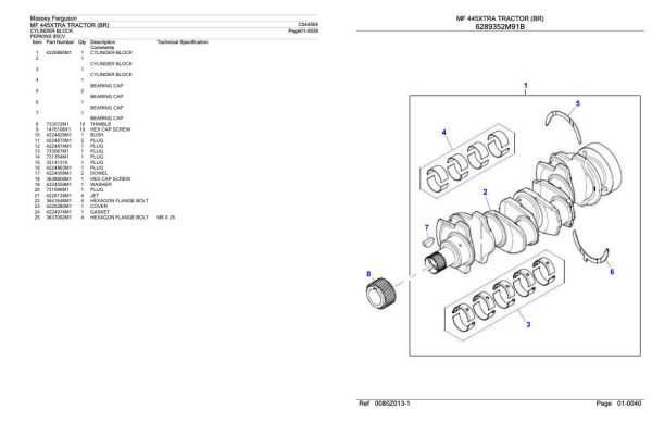 Massey Ferguson MF 445XTRA Tractor Parts Catalog C044504 1