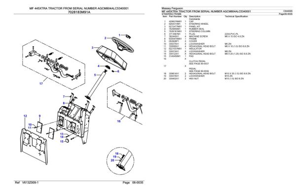 Massey Ferguson MF 445XTRA Tractor Parts Catalog C044505 1