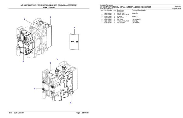 Massey Ferguson MF 450 Tractor Parts Catalog C045003 2