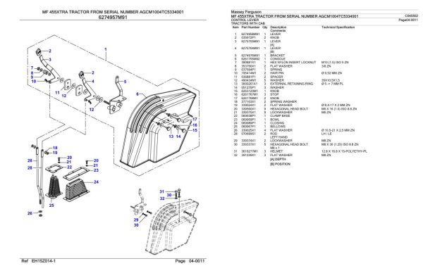 Massey Ferguson MF 455XTRA Tractor Parts Catalog C045502 1