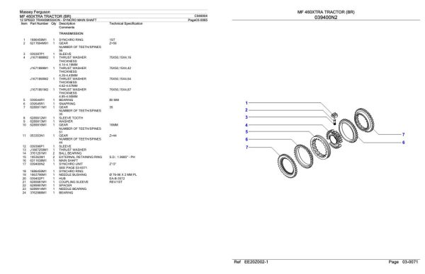 Massey Ferguson MF 460XTRA Tractor Parts Catalog C046004 2