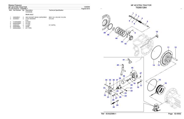 Massey Ferguson MF 461XTRA Tractor Parts Catalog C046006 1
