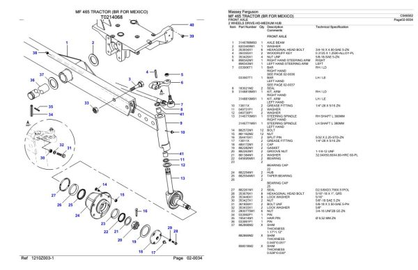 Massey Ferguson MF 465 Tractor Parts Catalog C046502 2