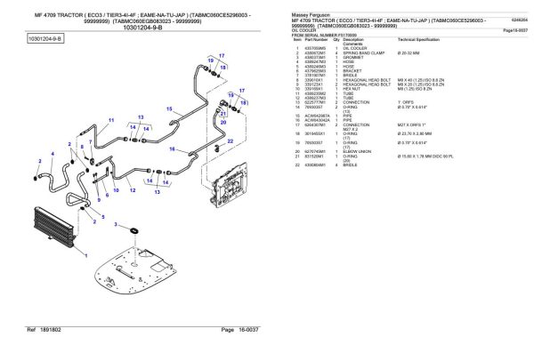 Massey Ferguson MF 4709 Tractor Parts Catalog 6246204 2