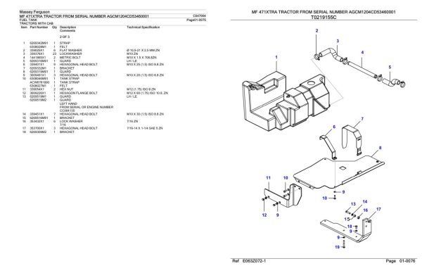 Massey Ferguson MF 471XTRA Tractor Parts Catalog C047004 1